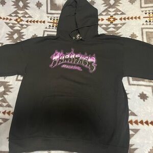 Thrasher Black Hoodie with White Logo
